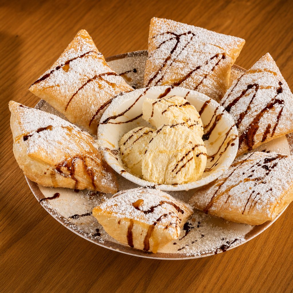 Beignets with Ice Cream.